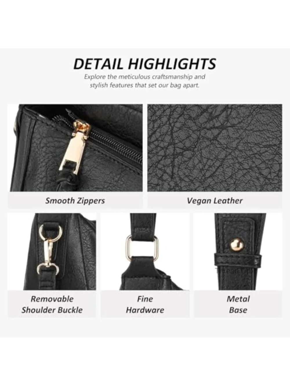 Women's Hobo Crossbody Bag Set with Matching Wallet PU Leather 2pc